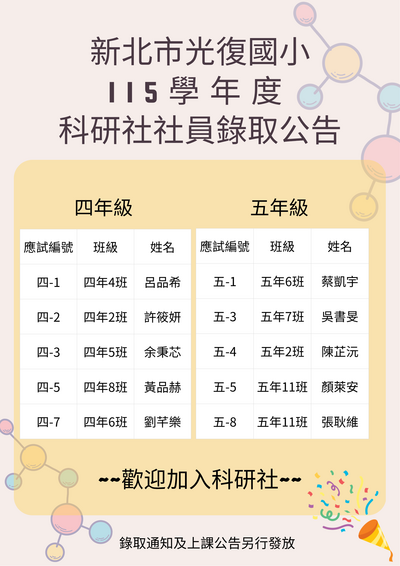 錄取公告